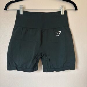 Gymshark High-Waist Seamless Dark Green Athletic Shorts